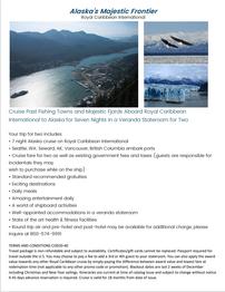 DUPLICATE-Alaska Frontier Cruise for 2 50//0